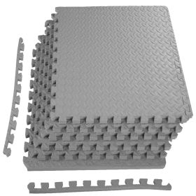 Only Supports Self Pickup  Jigsaw Sports Mat With EVA Foam Interlocking Tiles For Gymnastics And Home Gym Floor Protection, Various Sizes And Col (Option: Grey Threequartersinc 6Pieces)